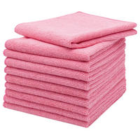 REINIGUNGSTÜCHER, 10er-Set, 40x40 cm, 80% Polyester, 20% Polyamid, Rot - Rosa, Textil (40/40cm) - Zollner