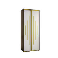 SCHWEBETÜRENSCHRANK 235,2/100/60 2-türig - Goldfarben/Schwarz, Holz/Metall (100/235/60cm) - Abiks Möbel