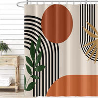 DUSCHVORHANG Terrakotta Orange abstrakt Polyester wasserdicht schimmelresistent mit Haken Badewanne - Multicolor, Textil (200/180cm) - MCBOSON