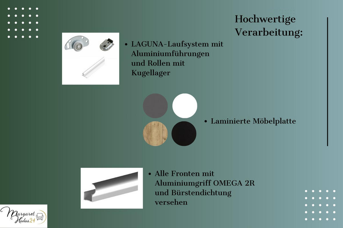 SCHWEBETÜRENSCHRANK Vex 240 cm mit Spiegel, 3-türig, dunkelbraun - Dunkelbraun, Kunststoff (240/216/61cm) - Margaret Hadas24