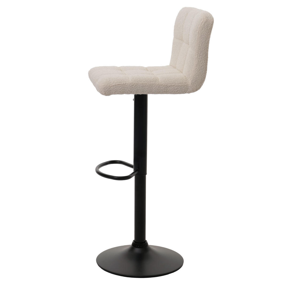 BARHOCKER 2er-Set gepolstert mit Lehne Sitzhöhe 63-83cm höhenverstellbar drehbar Stoff Boucle Creme-Beige - Beige, Textil/Metall (38/107/41cm) - PROREGAL