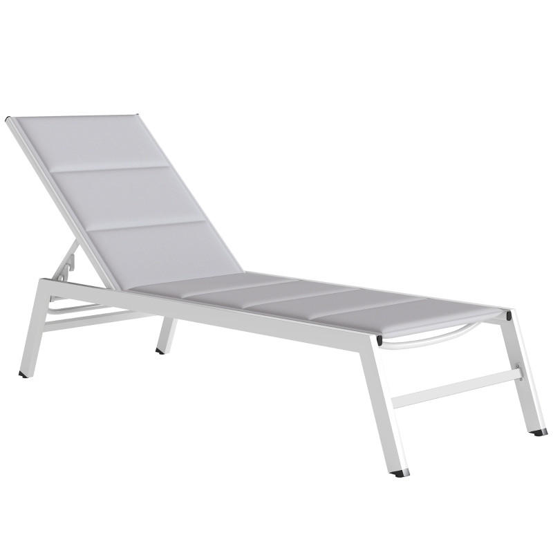 LIEGESTUHL 6-fach verstellbar Aluminium Hellgrau - Grau, Metall (64/90/181cm) - Kaket