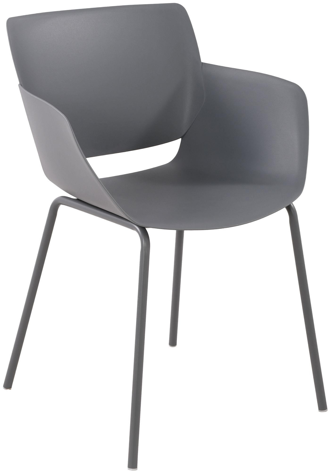 STUHL Kunststoff Dunkelgrau - Dunkelgrau, Kunststoff/Metall (58/80/54cm) - CLP