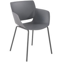 STUHL Kunststoff Dunkelgrau - Dunkelgrau, Kunststoff/Metall (58/80/54cm) - CLP