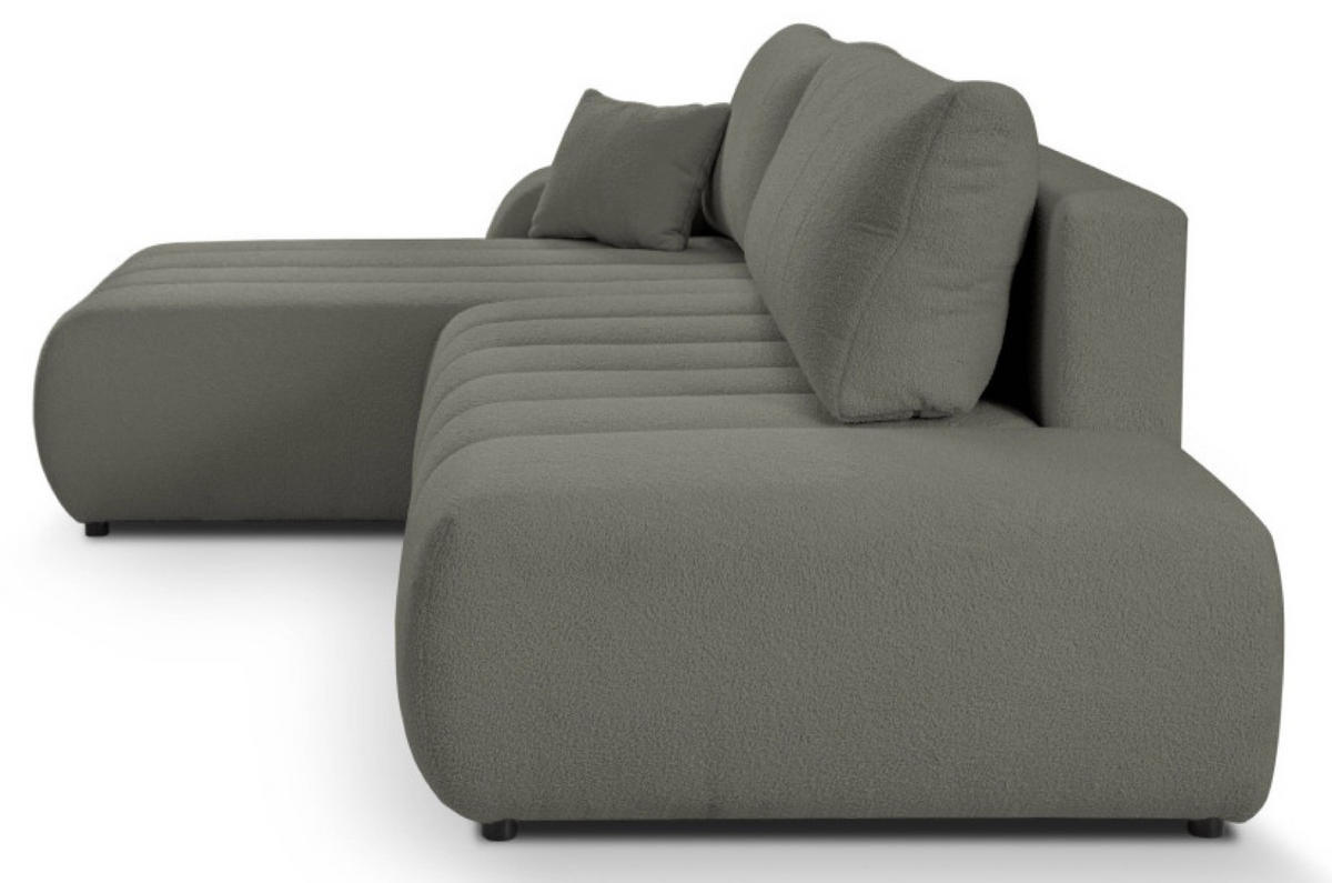 ECKSOFA Grau ALOO Schlaffunktion Links Stoff Bouclé - Grau, Textil (276/176cm) - Sepro Meble