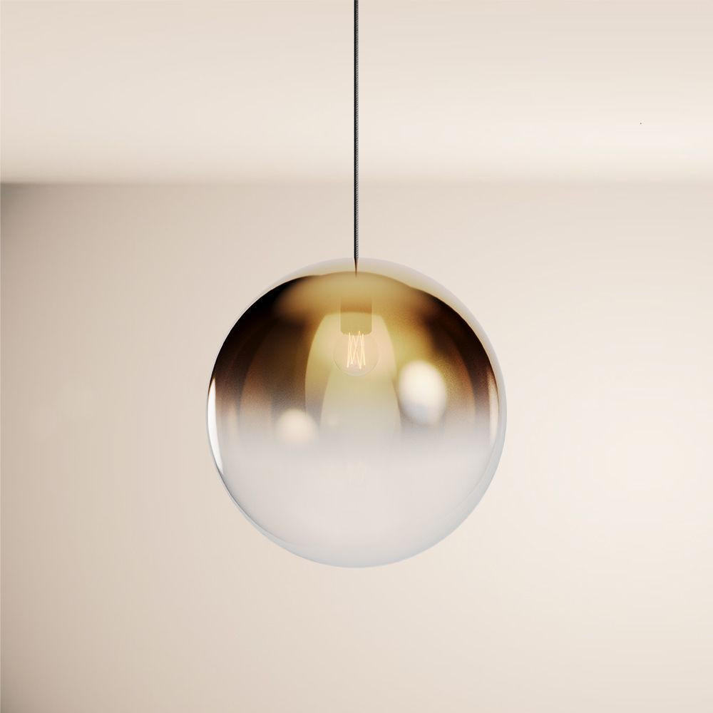 HÄNGELAMPE Orb 1.5m Abhängung Gold Verlauf/Schwarz Ø 40cm - Goldfarben, Glas (40/40/40cm) - s.luce