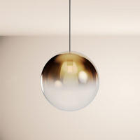 HÄNGELAMPE Orb 1.5m Abhängung Gold Verlauf/Schwarz Ø 40cm - Goldfarben, Glas (40/40/40cm) - s.luce