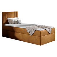 BOXBETT Carmen Mini, Seite zum Öffnen des Bettkastens: Links - Bronzefarben, Holz (100/200cm) - MIRJAN24