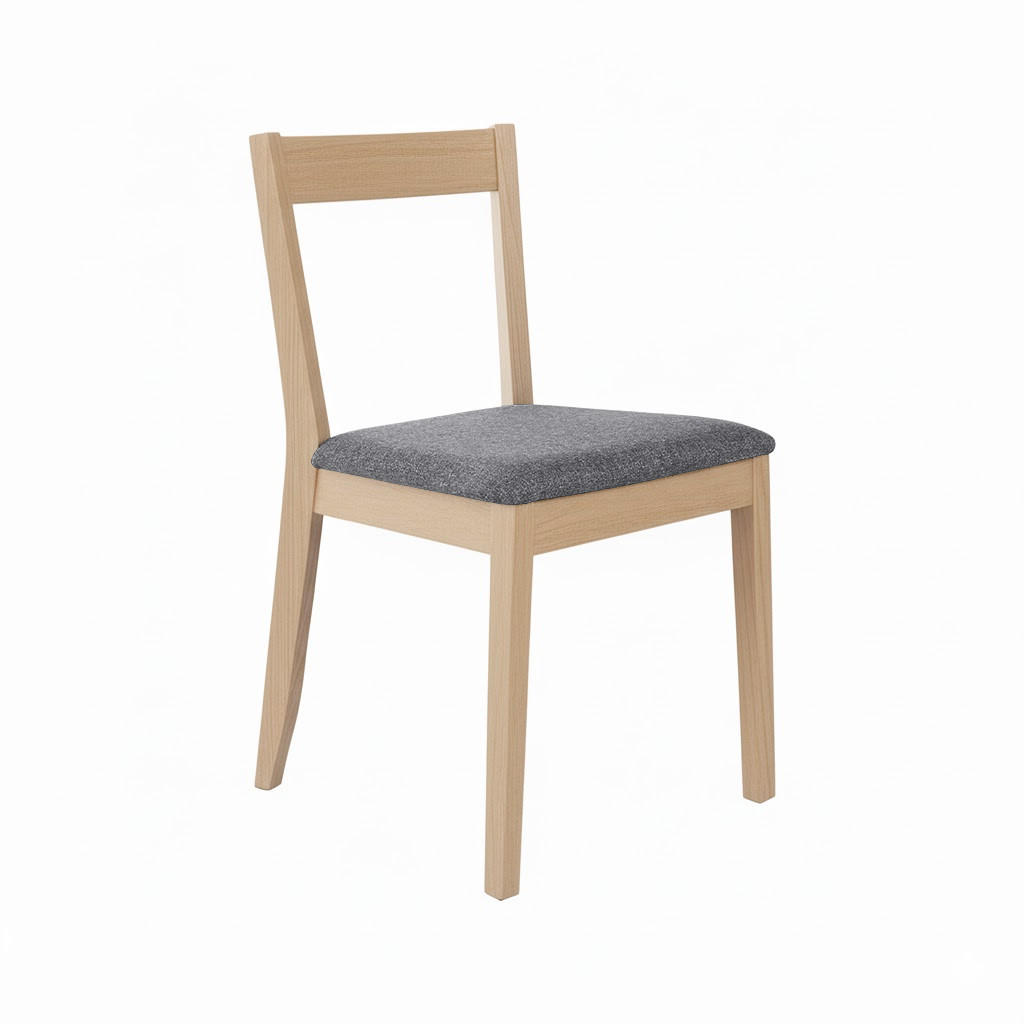 STUHL Moden mit Buchenholzbeinen, Polsterstuhl, Dunkelgrau - Dunkelgrau/Buchefarben, Holz (45/84/45cm) - Beautysofa
