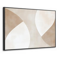 LEINWAND Bilder mit Rahmen - Braun - Japandi - Abstrakt - 120x80 - Sandfarben, Textil (120/80cm) - MuchoWow