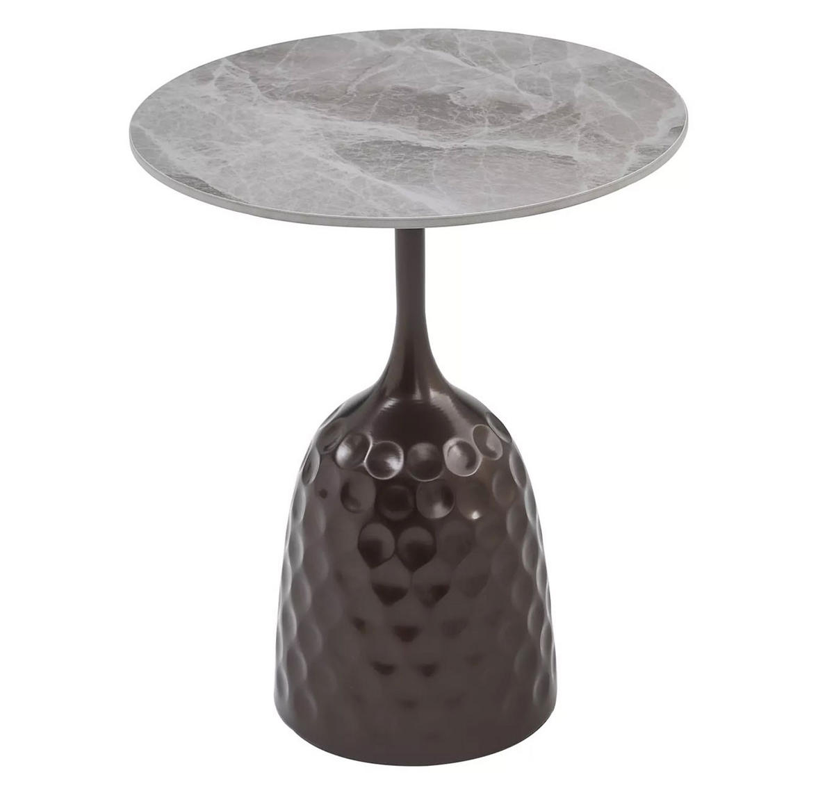 COUCHTISCH Tutti grau Marmor / antik Bronze 50 / 50 / 60cm - Bronzefarben/Grau, Holz/Keramik (50/50/60cm) - Feldmann-Wohnen