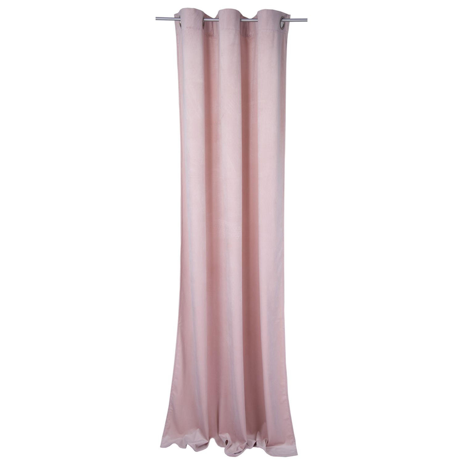 BLICKDICHTER ÖSENVORHANG French Velvet - Rosa, Textil (135/0.5/245cm) - Tom Tailor