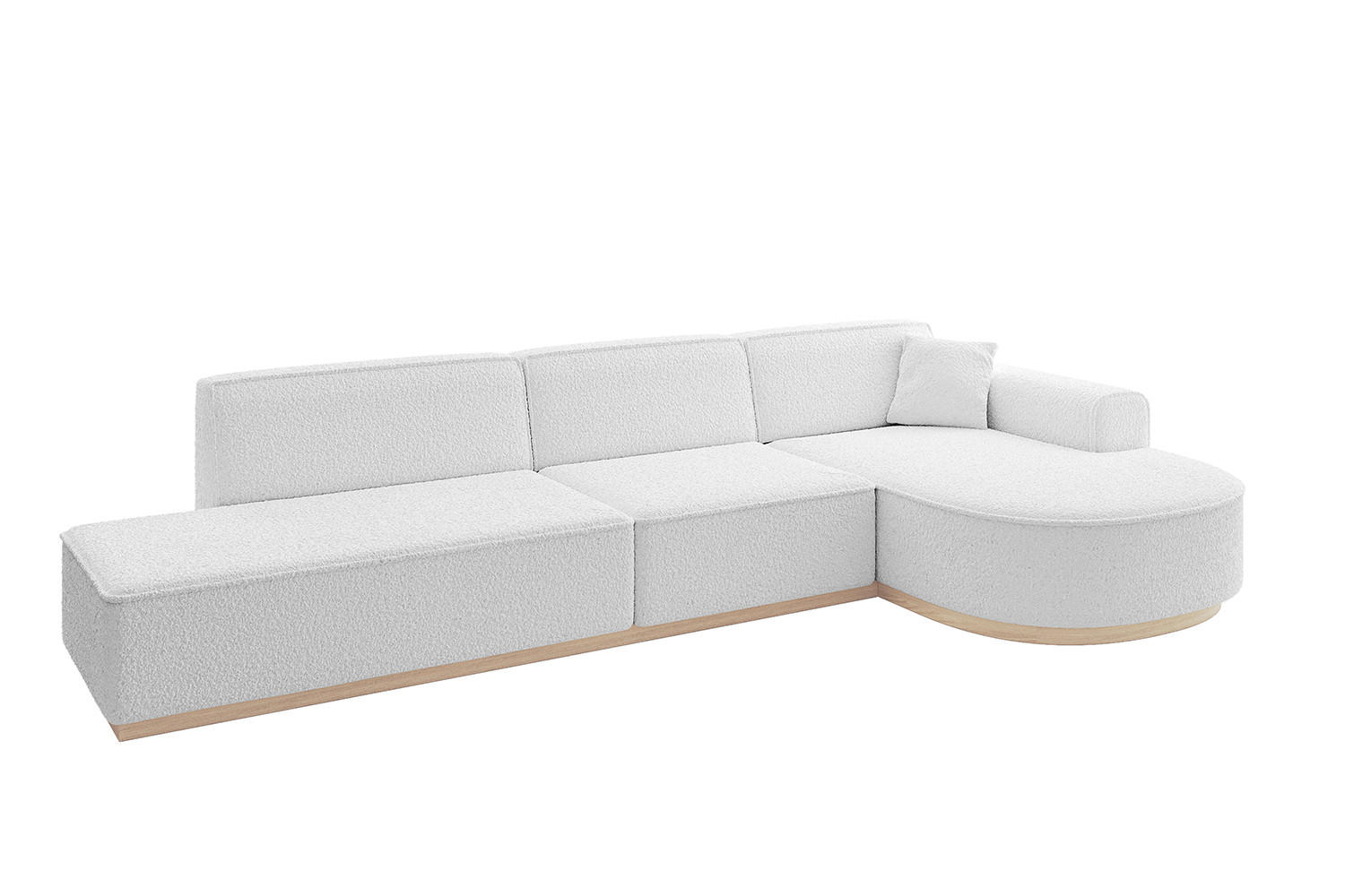ECKSOFA Ottomane Rechts ARRIO-L2 - 328x171x83 cm Weiß - Weiß, Holzwerkstoff/Textil (328/171cm) - ALTDECOR