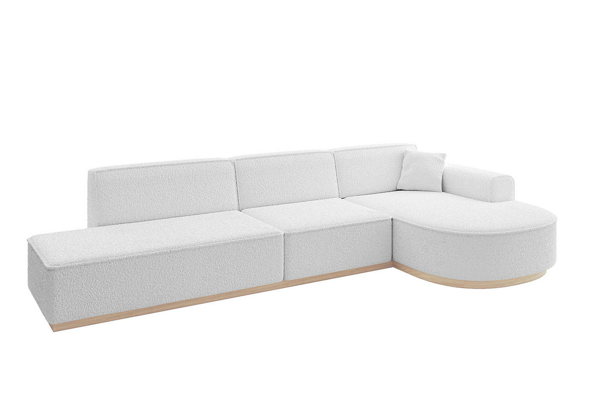 ECKSOFA Ottomane Rechts ARRIO-L2 - 328x171x83 cm Weiß - Weiß, Holzwerkstoff/Textil (328/171cm) - ALTDECOR
