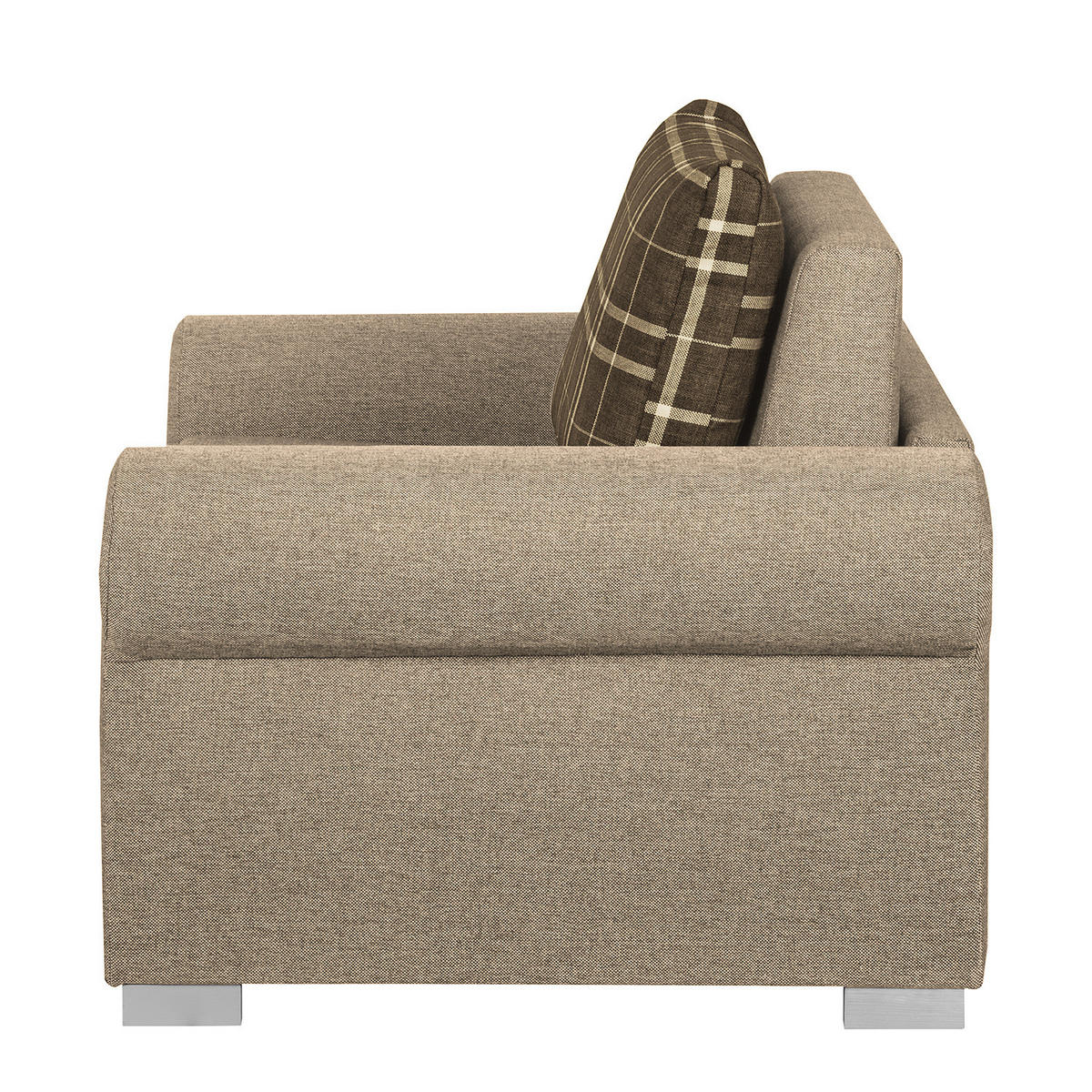 SCHLAFSOFA mit Husse - Beige/Silberfarben, Textil (125/90/90cm) - home24