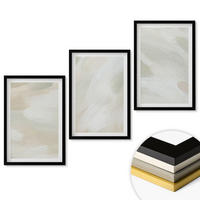 WANDBILDER 3er-Set - 40x60 cm Schwarzer Rahmen - Leuchtende Farben, abstrakter Boho-Stil - Schwarz, Kunststoff (40/60cm) - ArtPrintCave
