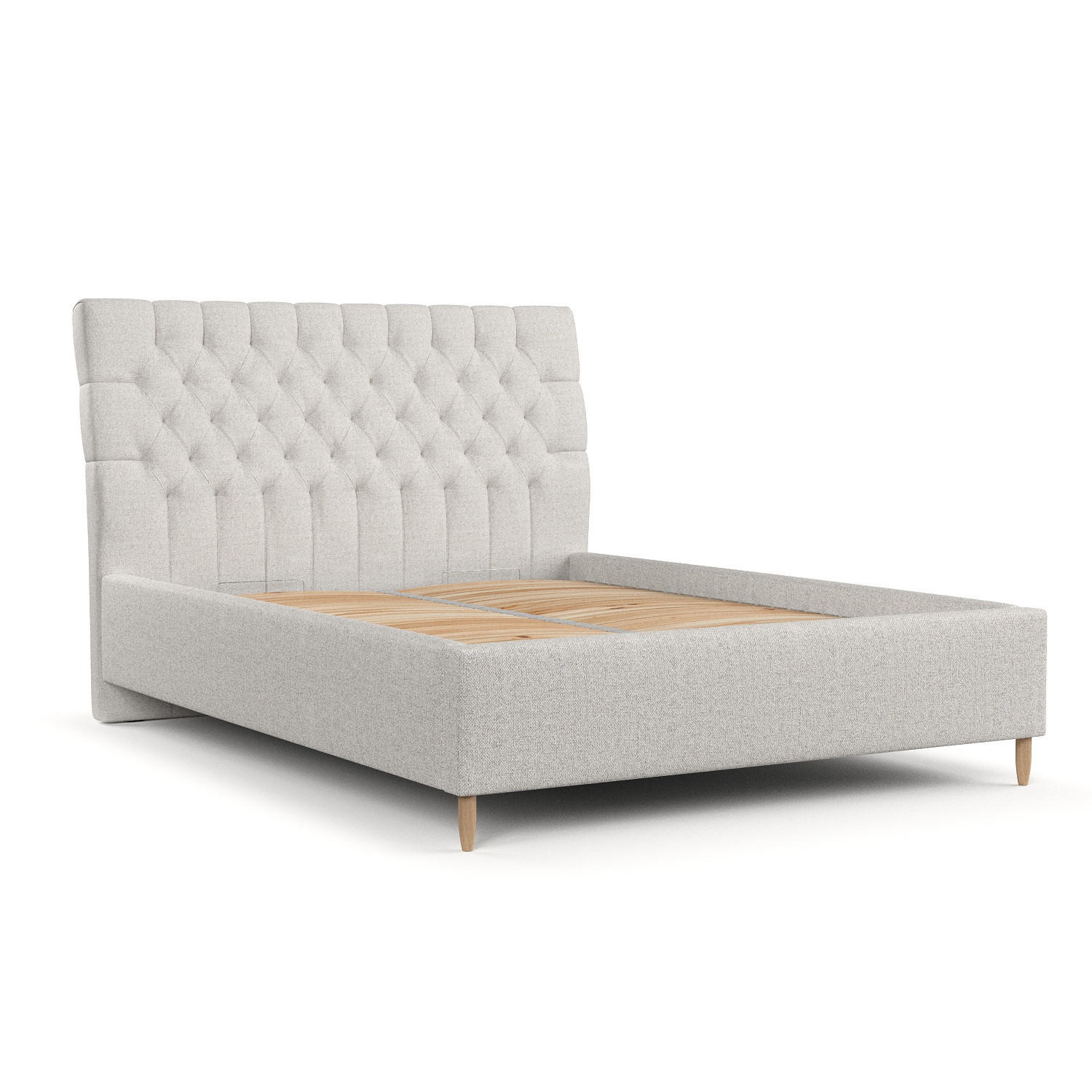 POLSTERBETT Lira 120/200 cm Hellbeige im Riva Stoff - Beige/Naturfarben, Holz/Holzwerkstoff (120/200cm) - AltaBeds