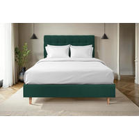 KOPFTEIL gepolstert - Gesteppt – grüner Samtstoff - 180 cm - Beige/Grün, Karton/Holz (180/120/10cm) - Sommeil de Plomb