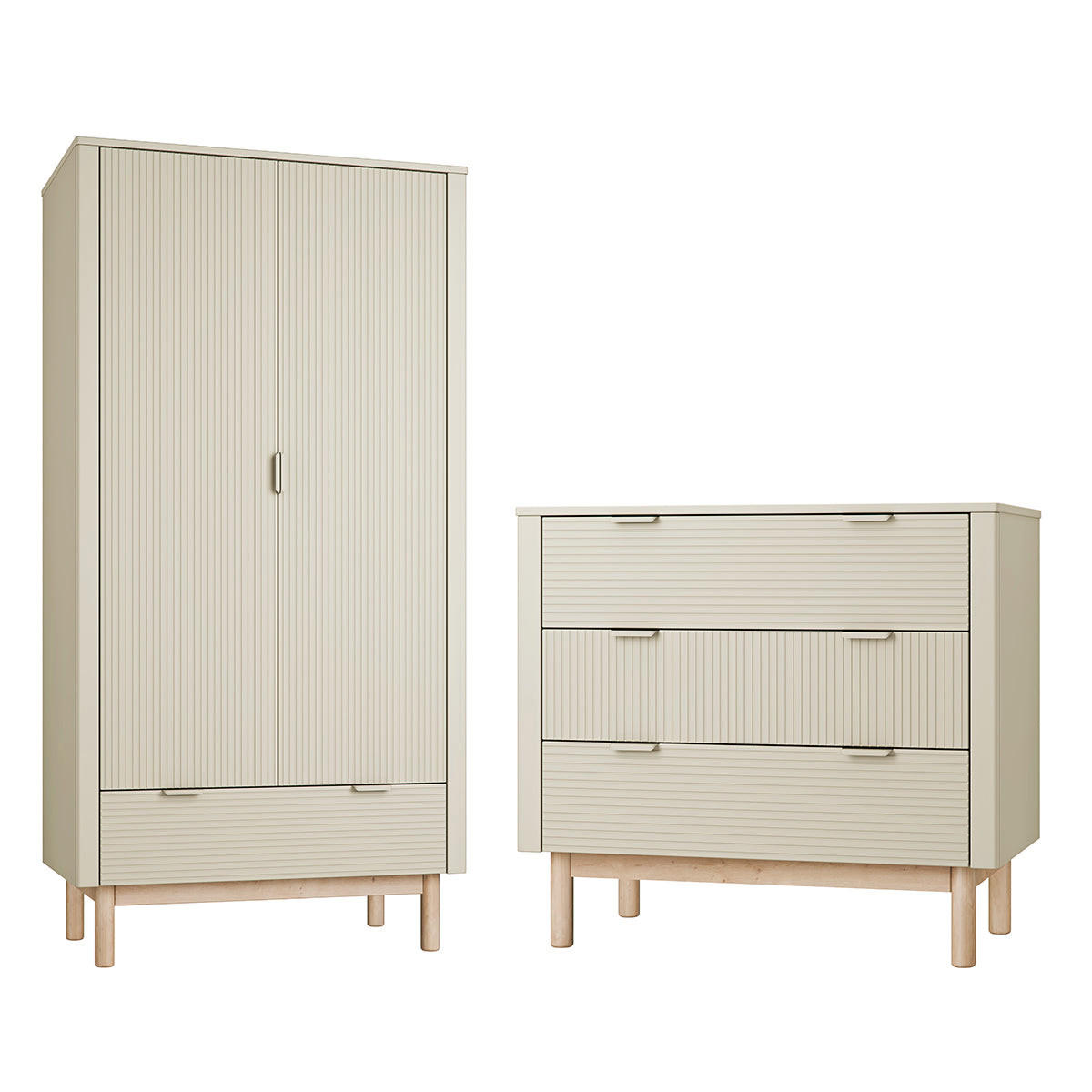SOBA ZA BEBE 2-dijelniMiloo Šampanjac - bež, drvni materijal (100/90.5/52.5cm) - Petits-meubles