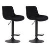 BARHOCKER 2er Set Samt schwarz - Schwarz, Textil/Metall (50/86/50cm) - CLP