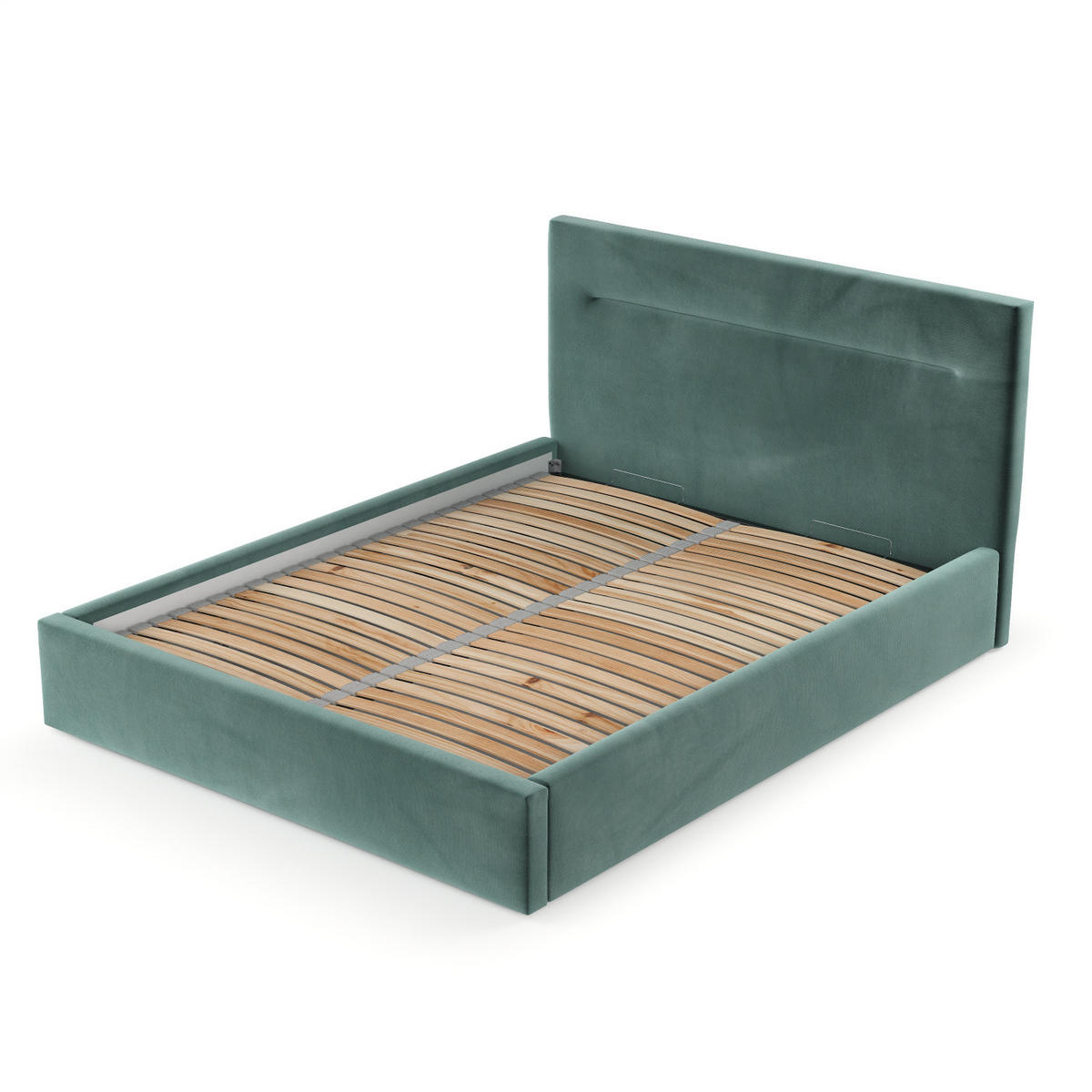 POLSTERBETT Liline 140/200 cm Türkis im Kronos Stoff - Türkis/Schwarz, Holz/Holzwerkstoff (140/200cm) - AltaBeds