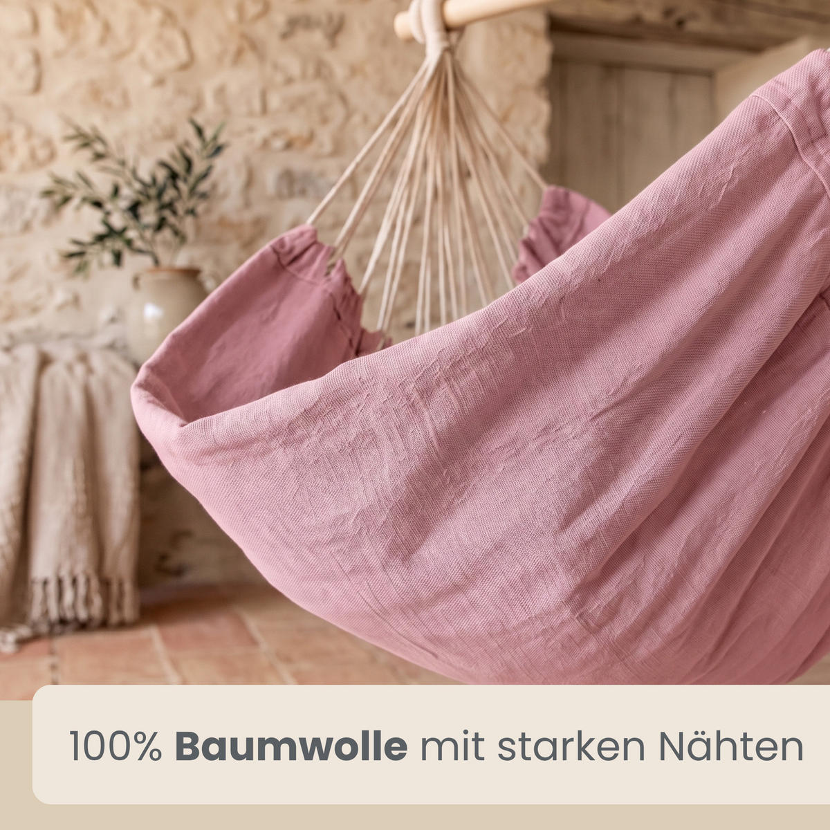 XXL-HÄNGESESSEL inkl. Gestell, 210 cm, Rosa - Rosa, Textil (140/210/160cm) - Amanka