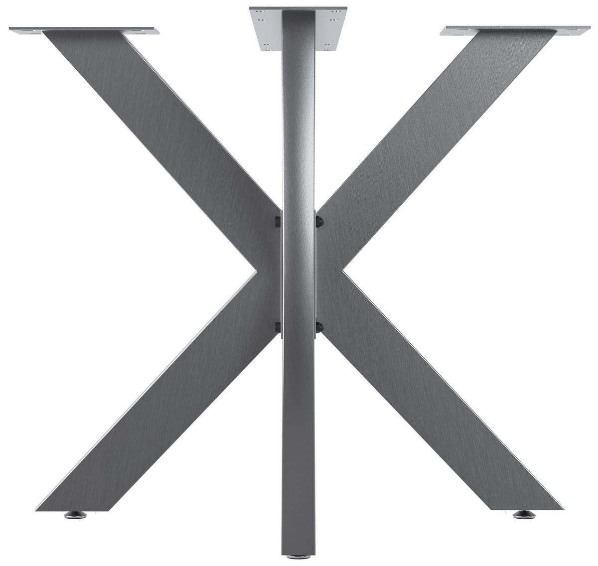 TISCHBEIN eckig 85/85/71 cm Metall edelstahl - Edelstahlfarben, Metall (85/71/85cm) - CLP