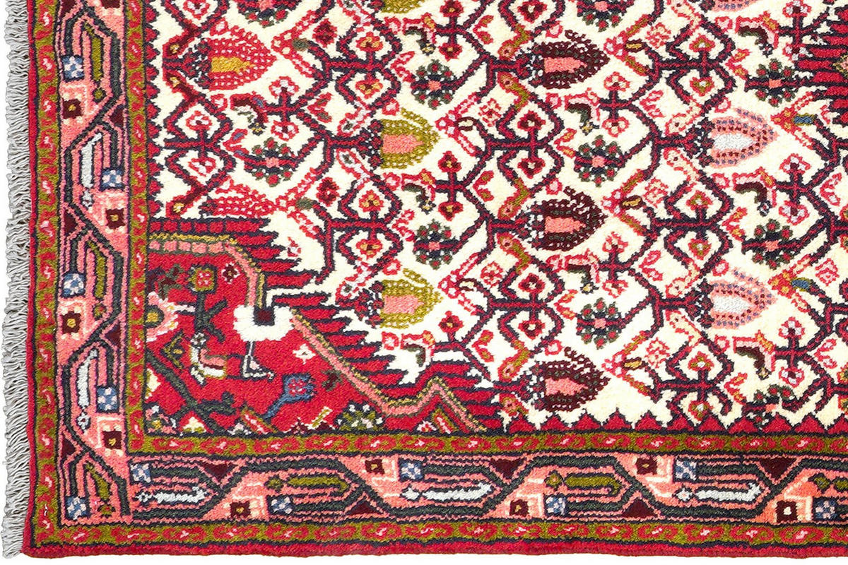 LÄUFER Orient handgeknüpft Assadabad Beige, Rot 192/80 cm Schurwolle - Beige/Rot, Textil (80/192cm) - Looma