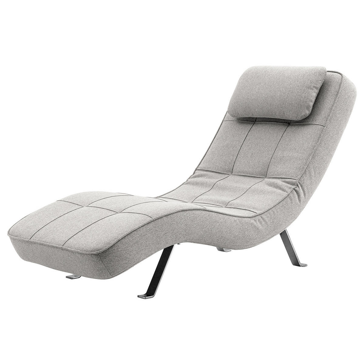 RELAXLIEGE - Chromfarben/Hellgrau, Textil (70/80/170cm) - home24