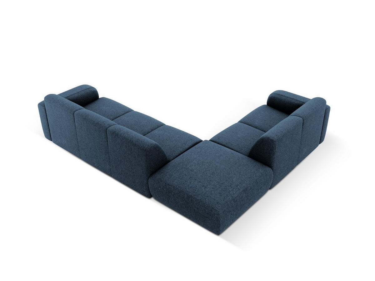 ECKSOFA links Molino aus Chenille-Stoff königsblau 6 Sitzplätze - Blau, Textil (250/315cm) - Micadoni