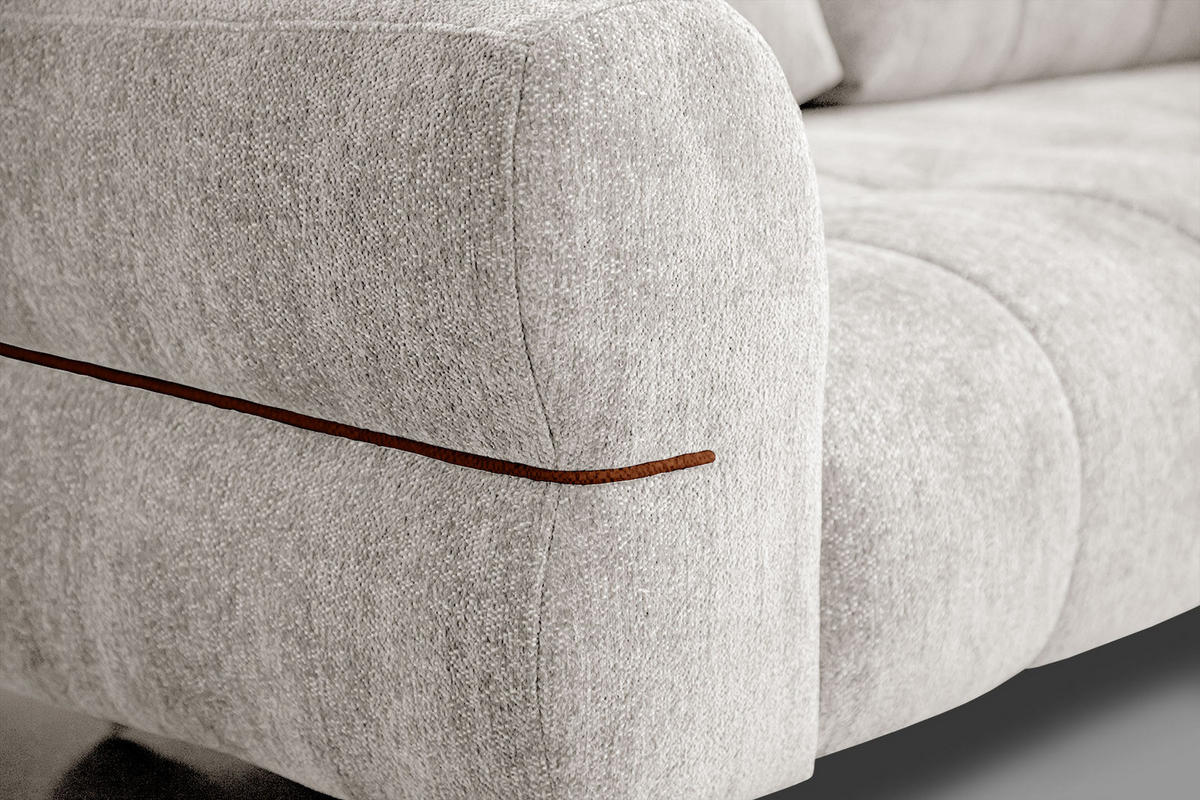 SOFA SALVINI 2,5-Sitzer, weiß - Schwarz/Weiß, Holzwerkstoff/Textil (176/88/99cm) - Courtois Laville