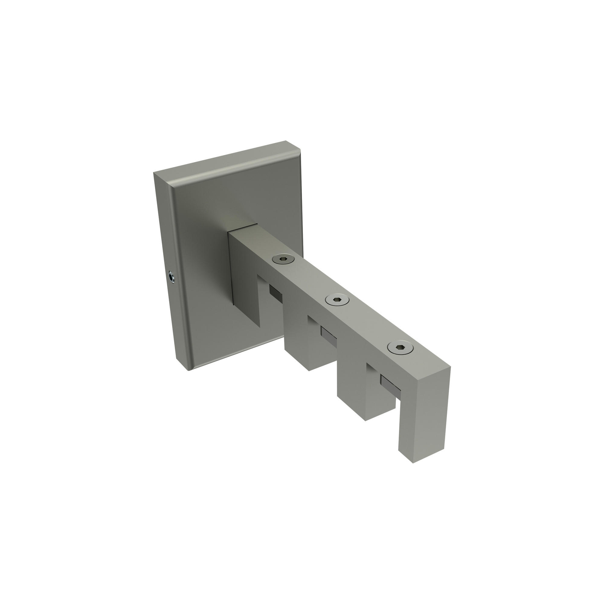 TRÄGER FÜR INNENLAUFSTANGEN 14x35 mm, Smartline 3-läufig, Edelstahl-Optik - Edelstahlfarben, Metall (10/6.5/4.5cm) - INTERDECO