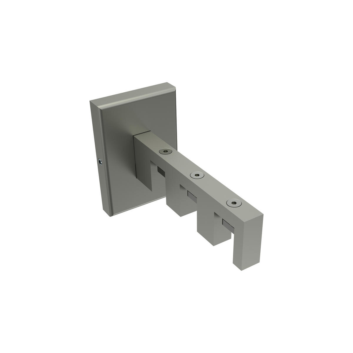 TRÄGER FÜR INNENLAUFSTANGEN 14x35 mm, Smartline 3-läufig, Edelstahl-Optik - Edelstahlfarben, Metall (10/6.5/4.5cm) - INTERDECO