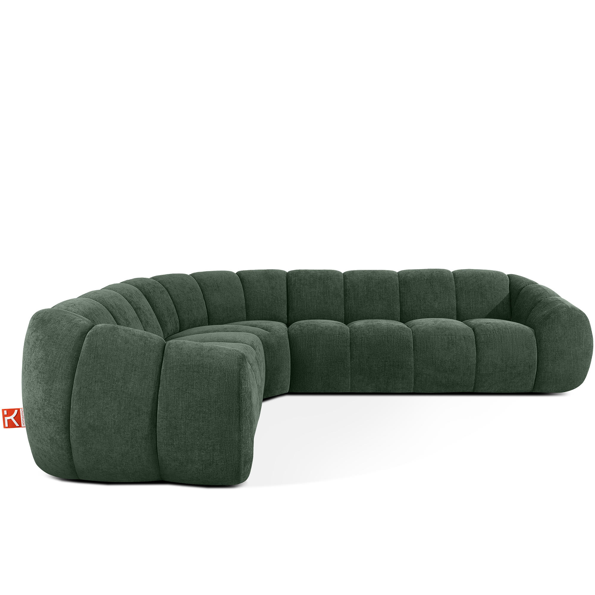 ECKSOFA LINKS FLAVA, Dunkelgrün - Dunkelgrün, Holz/Holzwerkstoff (310/270cm) - KONSIMO®