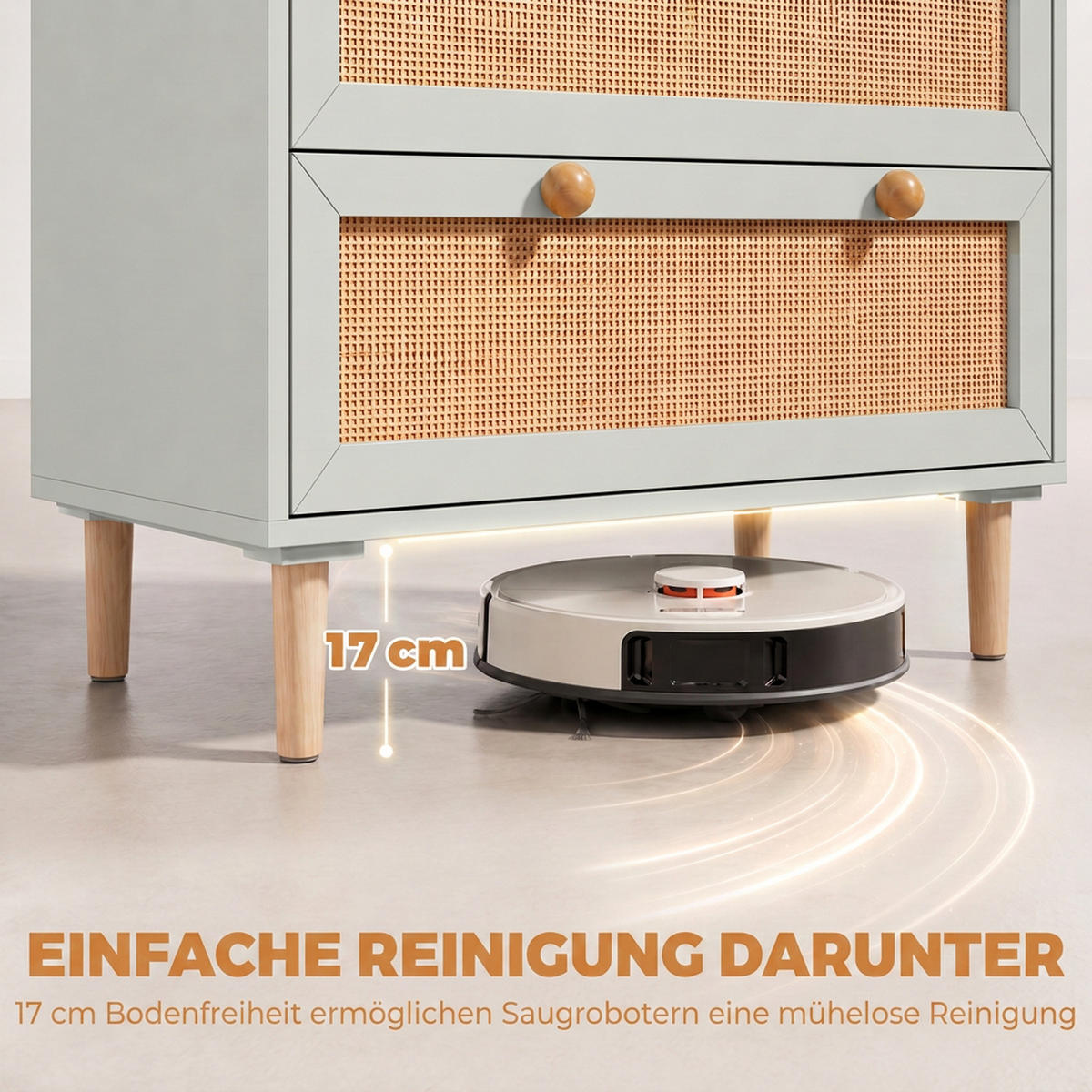 KOMMODE MDF Kiefernholz Salbeigrün - Salbeigrün/Naturfarben, Holz/Holzwerkstoff (40/109.2/80cm) - HOMCOM