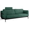 SOFA SALENTO Grün Struktur - Schwarz/Grün, Textil/Metall (221/82/101cm) - MKS