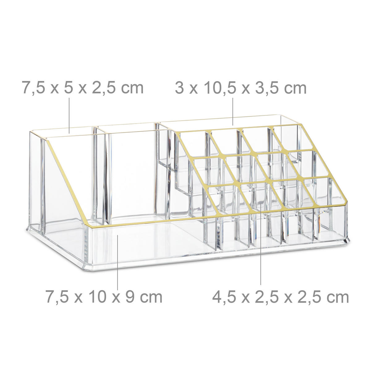 KOSMETIKORGANIZER - Multicolor, Kunststoff (23.5/29/14cm) - Relaxdays