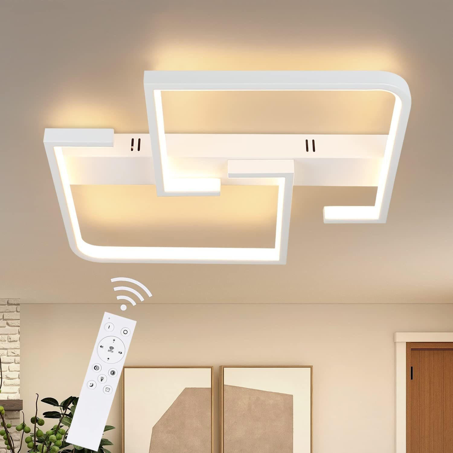 LED-DECKENLEUCHTE Emmerich 42/37/5 cm - Weiß, Metall (42/37/5cm) - Nettlife