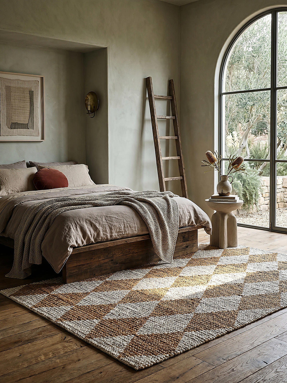 JUTETEPPICH BAIN, mit Rautenmuster, Beige, 120 x 170 cm - Beige, Textil (120/170cm) - KADIMA DESIGN
