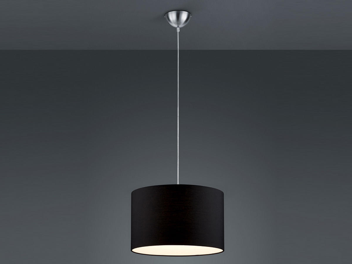 LED-PENDELLEUCHTE Ø40cm, Stoff Lampenschirm Schwarz - Schwarz, Textil (40/40/150cm) - meineWunschleuchte