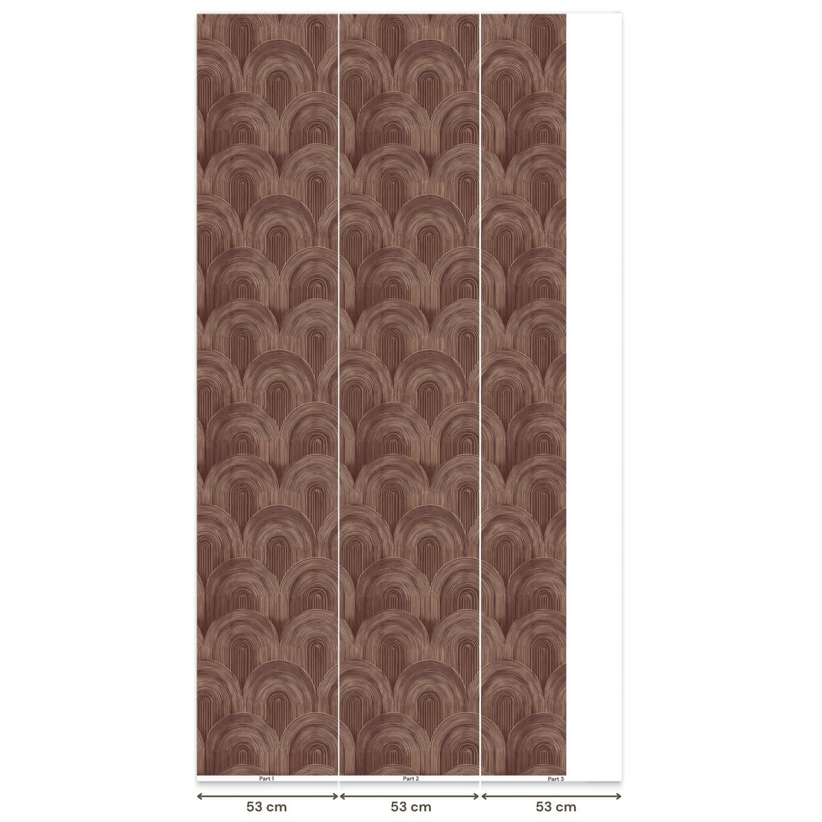 TAPETE - Rhythmic - Aufschlag - Braun - 140x280 cm - Dunkelbraun, Papier (140/280cm) - OnlyWow