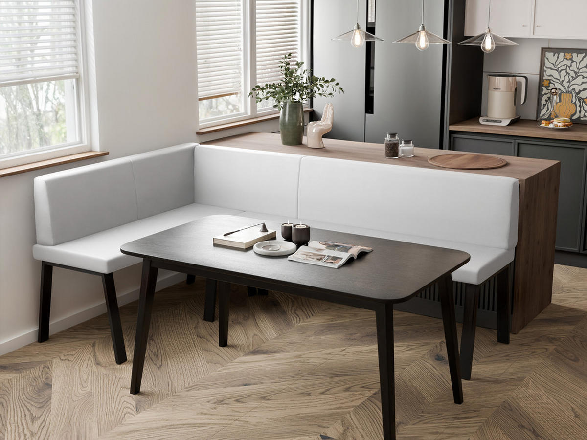 ECKBANK links MONO Y Kunstleder glatt, 142/196 cm Weiß - Weiß, Kunststoff/Textil (142/196cm) - Idohome