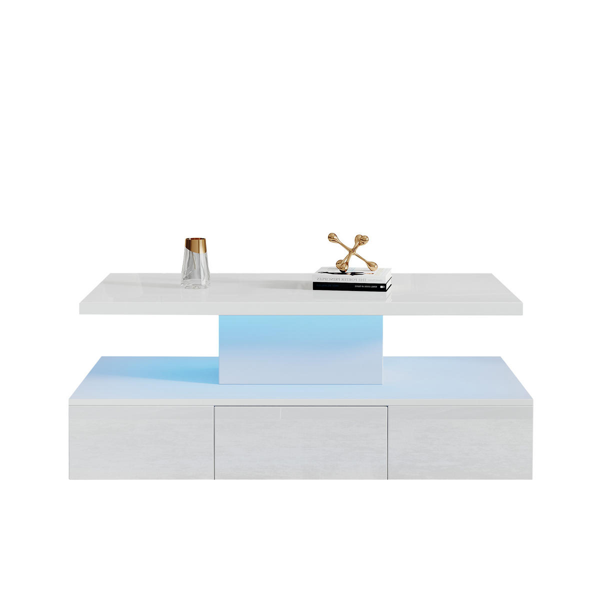 COUCHTISCH Weiß 100/50/39 cm - Weiß, Holzwerkstoff (50/100/39cm) - PANGIVO