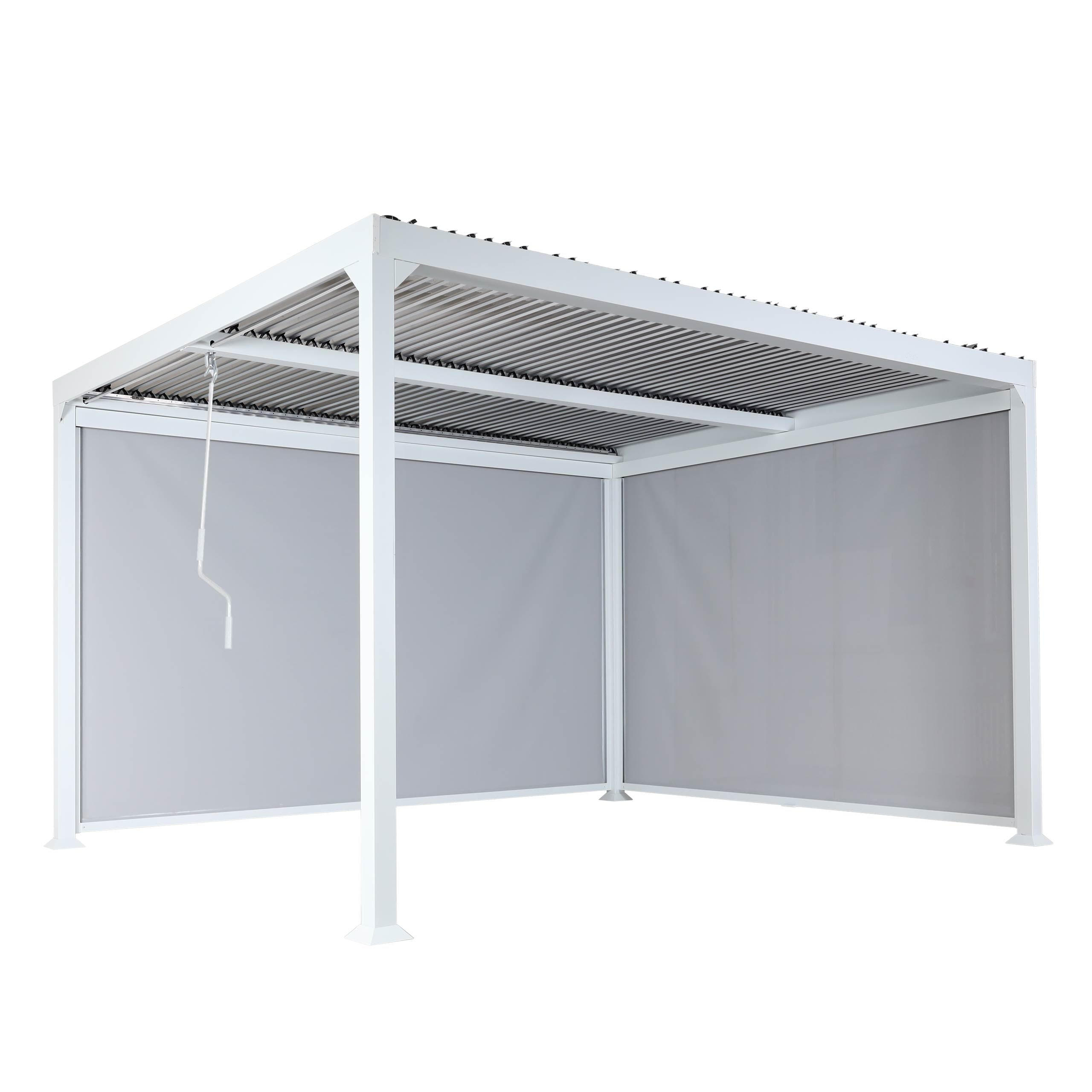 PERGOLA 2x Seitenwand für 3x3,7m 224x370x300cm Weiß - Weiß, Metall (370/224/300cm) - BERLINLODGE