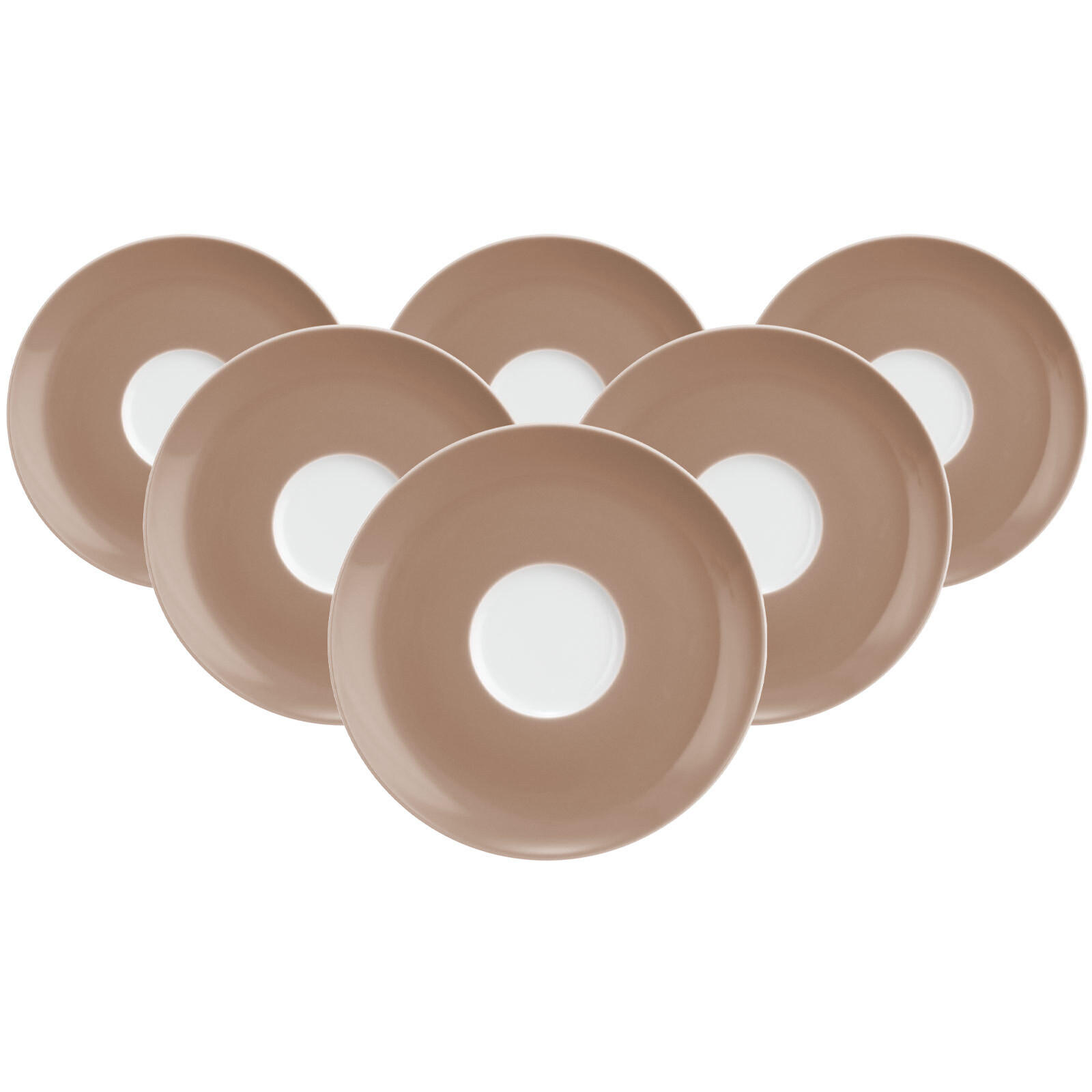 KOMBIUNTERTASSEN Liberty Pure Colors Cocoa Brown ø 16 cm 6er Set - Braun, Keramik (16.1cm) - Seltmann Weiden