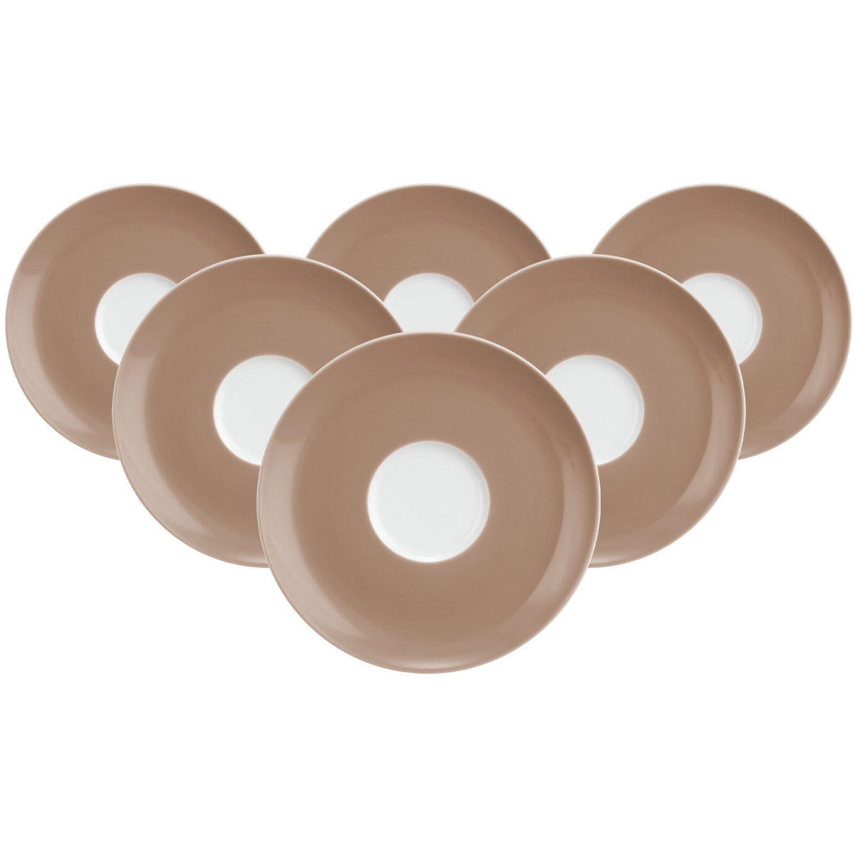KOMBIUNTERTASSEN Liberty Pure Colors Cocoa Brown ø 16 cm 6er Set - Braun, Keramik (16.1cm) - Seltmann Weiden