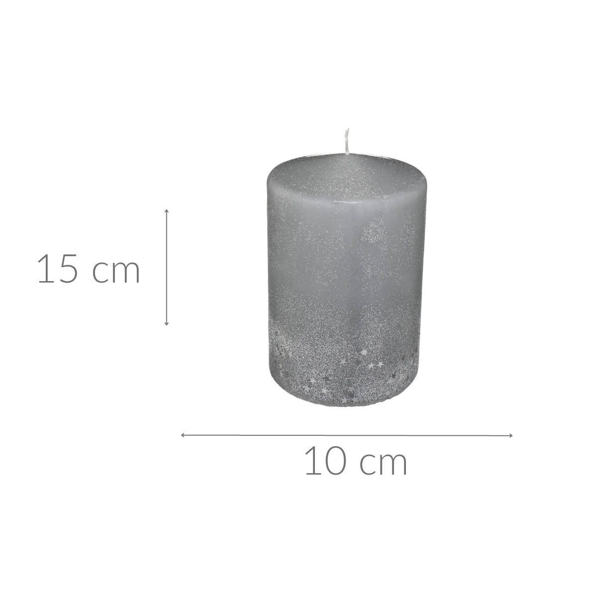 DEKOKERZE Gradient-Optik 10/10/15 cm - Grau, Paraffin (10/15/10cm) - Atmosphera Createur d´interieur
