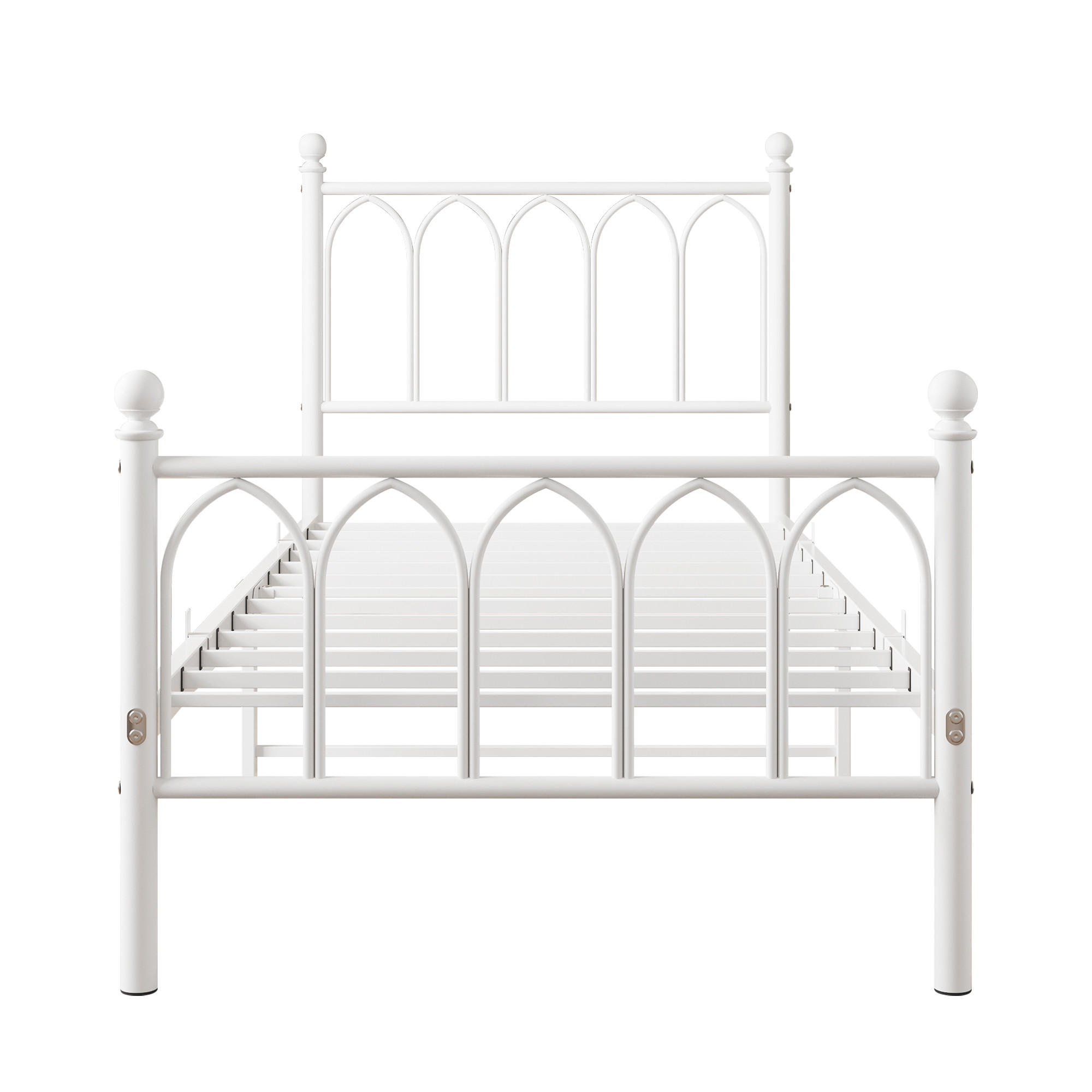 METALLBETT 90/200 cm DE-35520 mit Kopfteil Weiß - Weiß, Metall (90/200cm) - ComfortXL