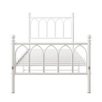 METALLBETT 90/200 cm DE-35520 mit Kopfteil Weiß - Weiß, Metall (90/200cm) - ComfortXL