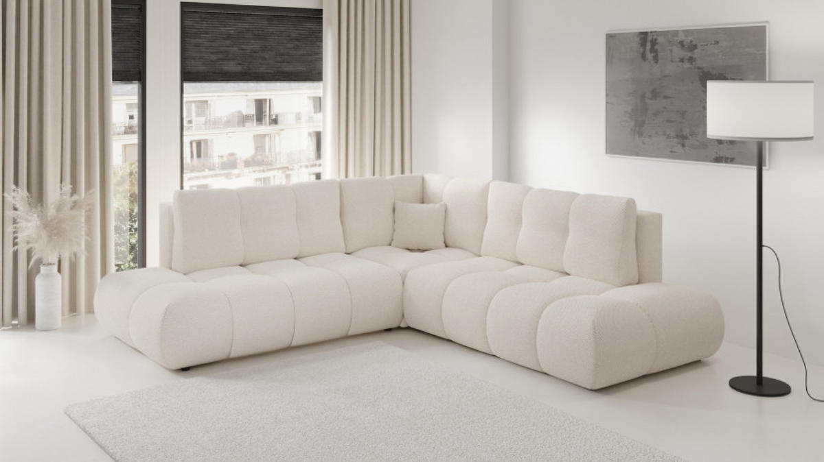 ECKSOFA Ecru SOHI Curio 02 Ausziehbar Mit Schlaffunktion - Ecru, Textil (266.5/266.5cm) - Sepro Meble